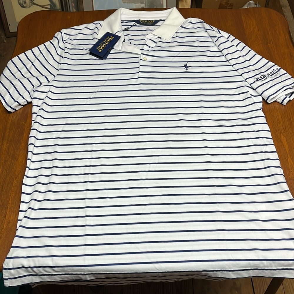 Striped men’s polo golf shirt size large Ralph Lauren